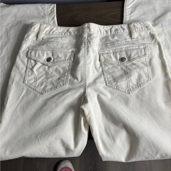 Loft Slim Boot White Corduroy Low Rise Boot Cut Pants Size 8 - Picture 4 of 6
